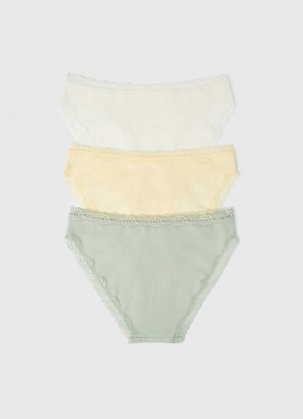 Классические брифы с кружевом, 3 шт.