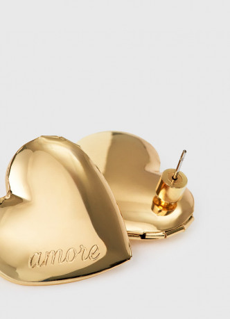 Серьги-локеты в форме сердца, 2 пары