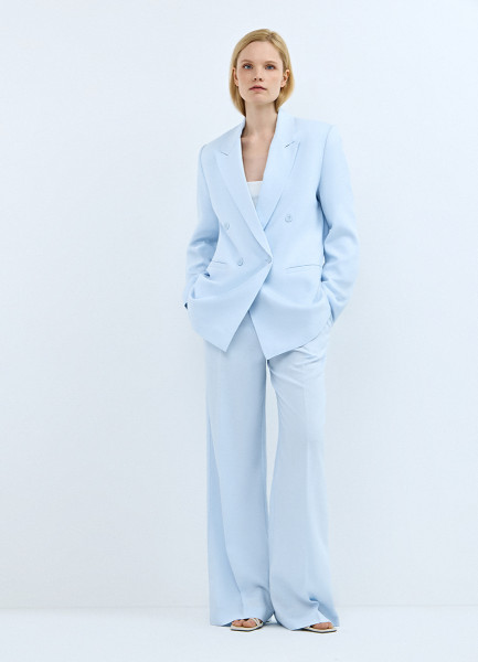 

Двубортный жакет из лиоцелла и льна, Голубой