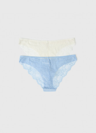 Классические брифы с кружевом сзади, 2 шт.