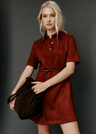 Платье мини из искусственной замши