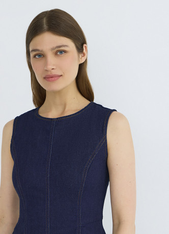 Джинсовое платье миди