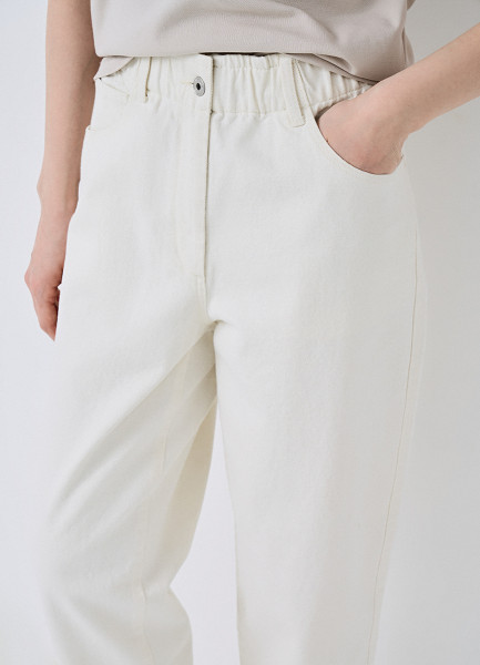 Свободные брюки с эластичным поясом, Белый O`Stin LP6652O02-02 - фото 5