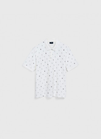 Поло из хлопка с принтом