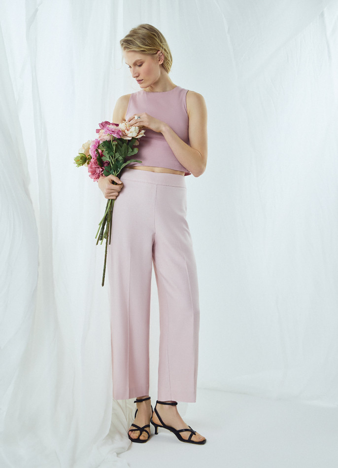 Широкие брюки со льном