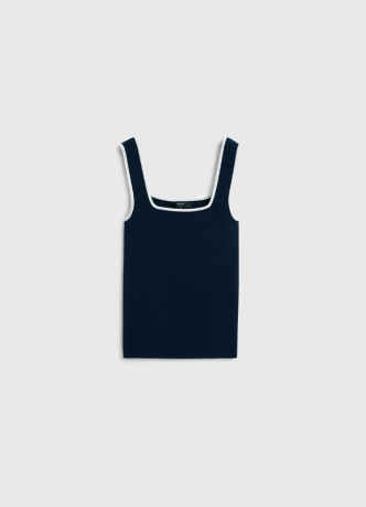 Трикотажный топ с контрастной отделкой