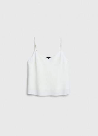 Топ изо льна на бретелях