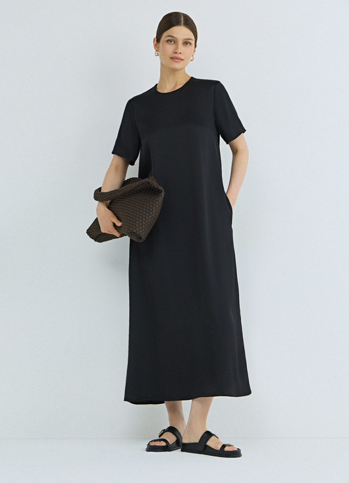 Сатиновое платье-футболка