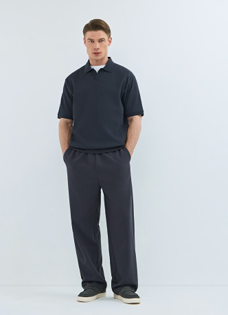 Поло из текстурной хлопковой ткани