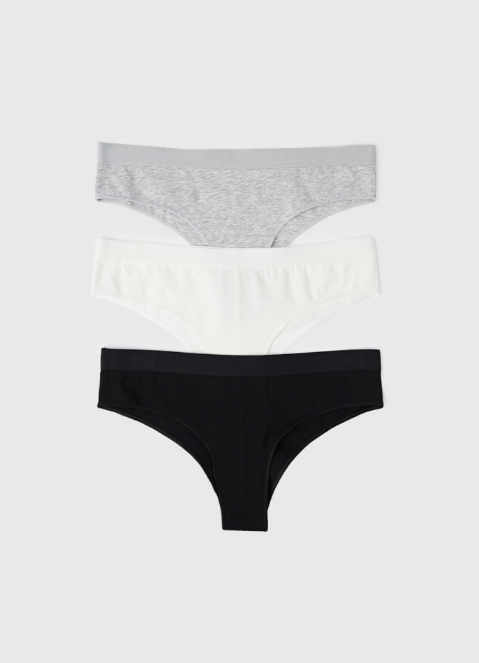 Трусы-бразилиана с мягкой резинкой, 3 шт.