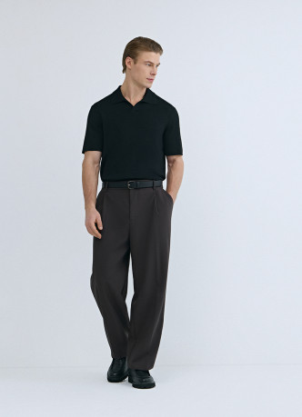 Вязаное поло с коротким рукавом