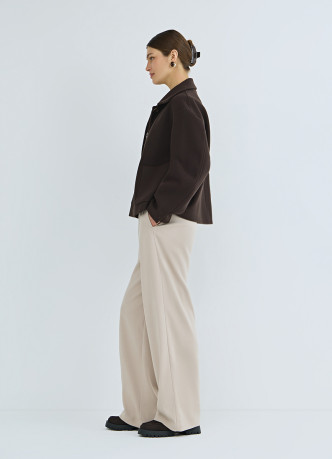 Прямые брюки с эластичным поясом