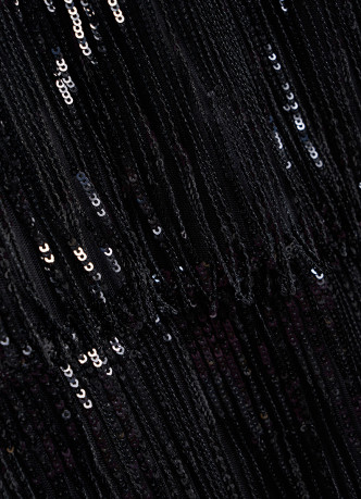 Платье А-силуэта с бахромой из пайеток