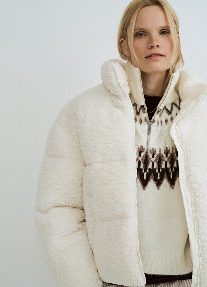 Манишка на молнии с шерстью альпака