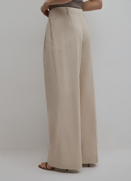 Широкие брюки из хлопка и льна, Бежевый O`Stin LP16A1O02-T2, размер 42 - фото 3