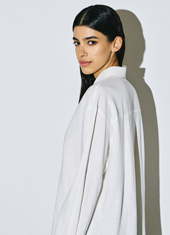 Рубашка с длинным рукавом из смесового льна