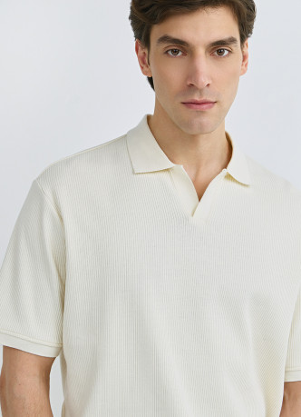 Поло из текстурной хлопковой ткани