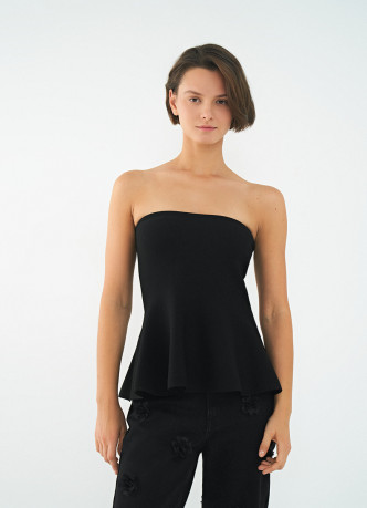 Вязаный топ с баской