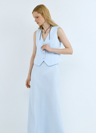 Юбка миди А-силуэта с эластичным поясом