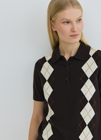 Джемпер поло с ромбами