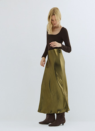 Юбка из ткани с эффектом жидкого золота