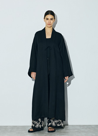 Кимоно на завязках из вискозы и льна