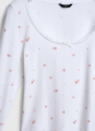 Лонгслив пижамный из трикотажа пуантель