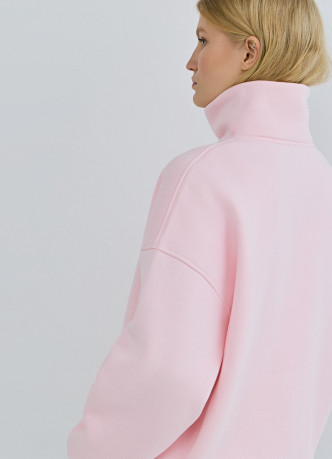 Свитшот с принтом и воротником на молнии