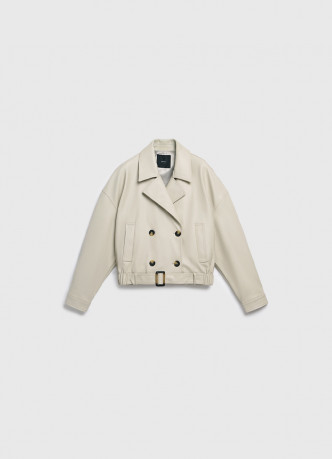 Короткое пальто из искуственной кожи