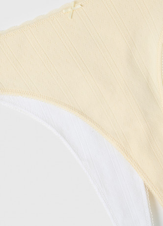 Трусы-танга из трикотажа пуантель с принтом, 2 шт.