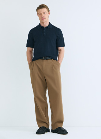 Поло из текстурной ткани