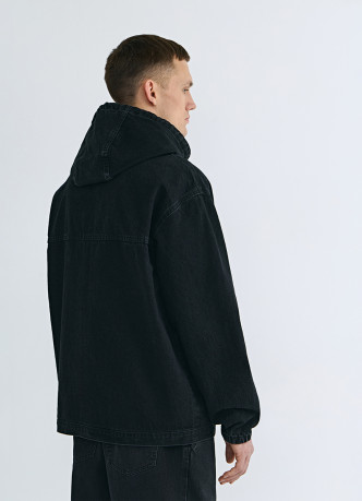 Джинсовая куртка на молнии с капюшоном