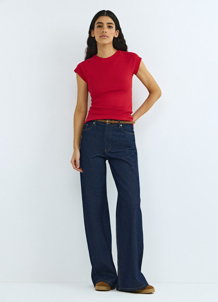 

Приталенная футболка из хлопка, Красный