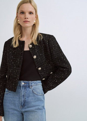 Твидовый укороченный жакет