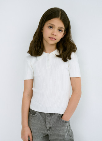 Вязаный джемпер с коротким рукавом для девочек