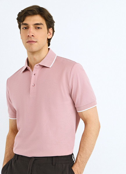 Поло из шелковистого пике, Розовый