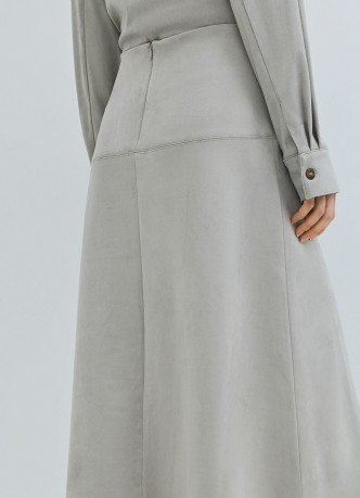 Юбка миди из искусственной замши