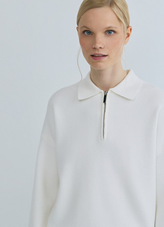 Джемпер с воротником поло на молнии