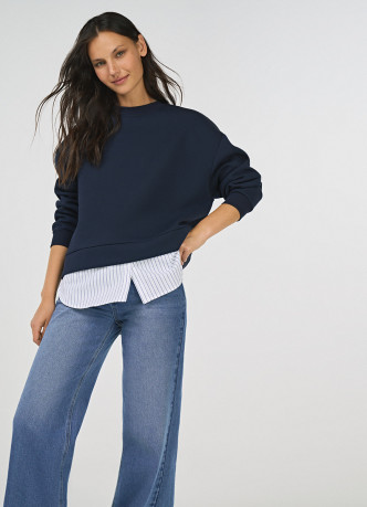 Свитшот с имитацией рубашки