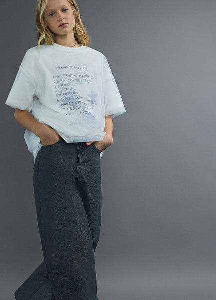 

Двойная футболка для девочек, Белый