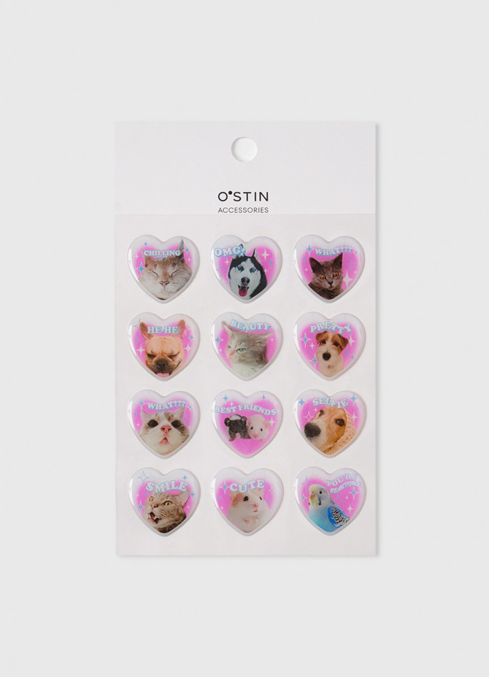 Набор 3D-наклеек для девочек, 12 шт.