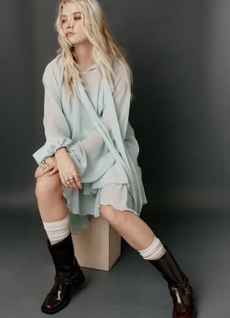 Платье мини с рюшами