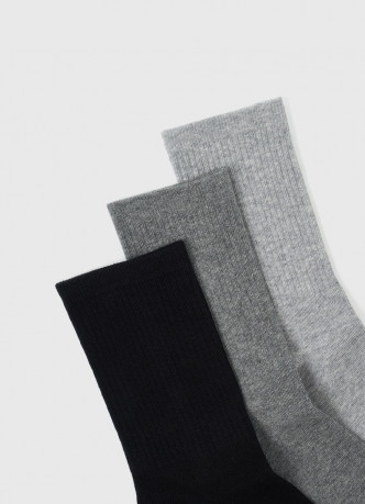 Высокие носки в рубчик с поддержкой стопы, 3 пары