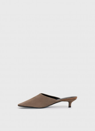 Замшевые мюли на каблуке