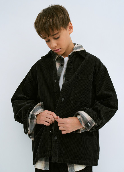 

Рубашка из вельвета для мальчиков, Черный