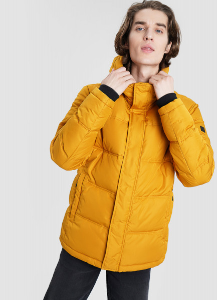 

Базовая куртка с капюшоном на объёмном утеплителе, Медовый