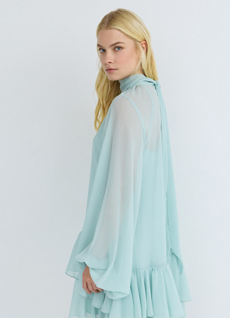 Платье мини с рюшами