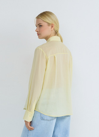 Полупрозрачная рубашка из хлопка и рами