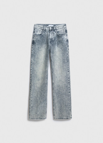 Блестящие прямые джинсы с пайетками