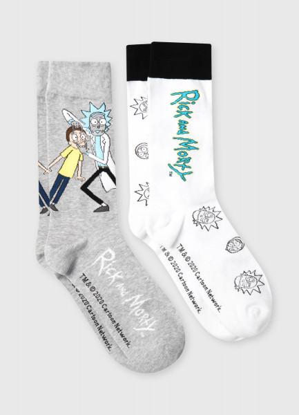 

Носки с жаккардом Rick&Morty, Светло-серый